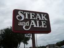 steak and ale sign after